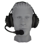 HD6000-RBF Behind the Head Dual Radio Black Rubberized, Flex Boom Headset